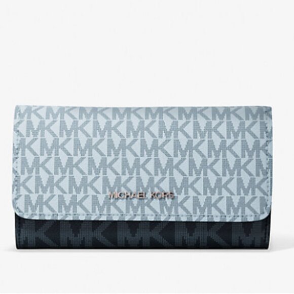 Michael Kors Jet Set Travel Signature Logo Tri-Fold Wallet NWT - Picture 1 of 3